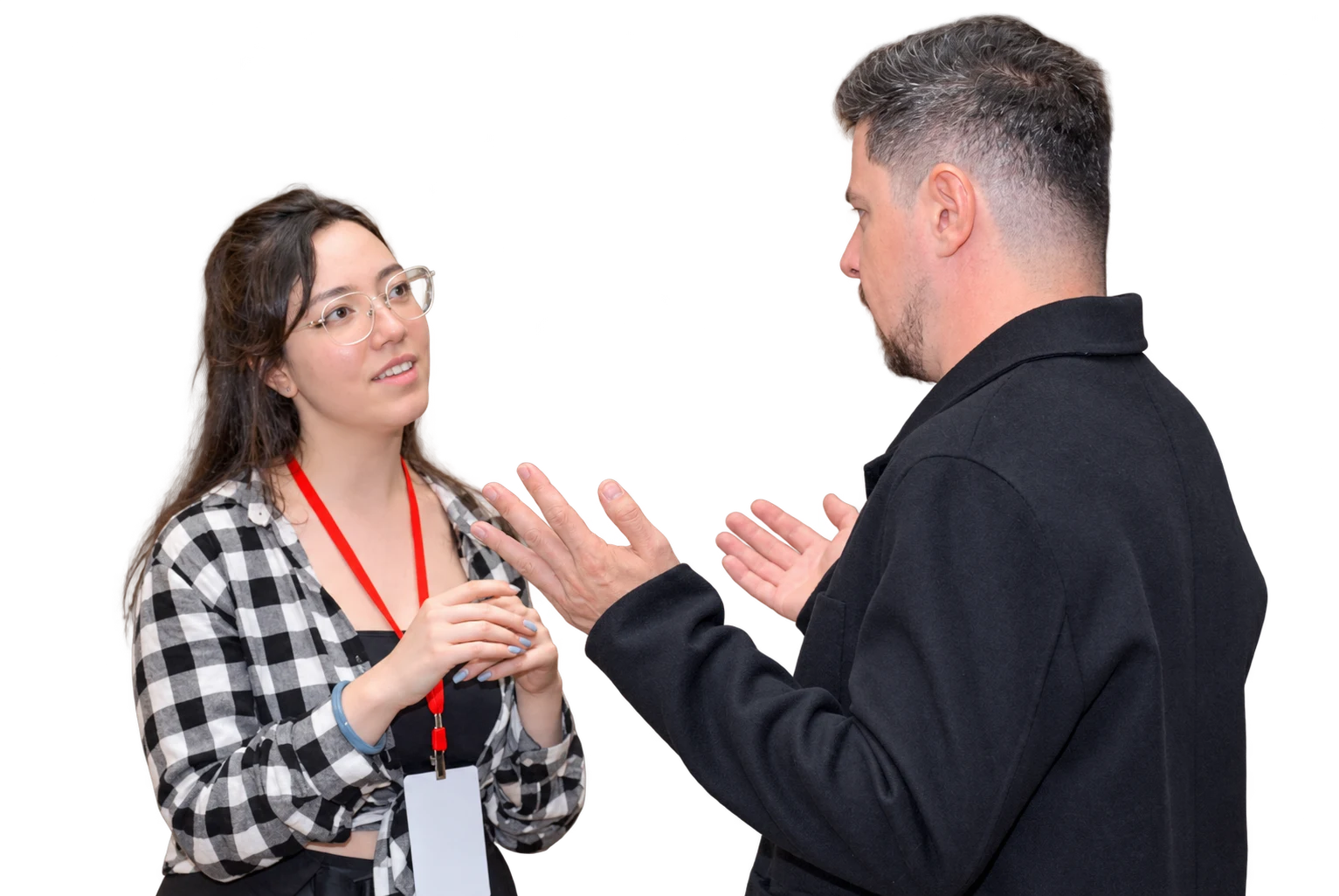Two participants discussing ideas during a mentoring conversation